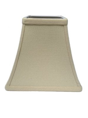 Upgradelights Beige Linen 8 Inch Square Bell Candle Stick Clip On Lampshade 4x8x7