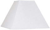 White Linen Square Mission Style 12 Inch Washer Fitted Lampshade with Matching Harp and Finial