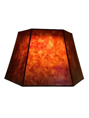 Upgradelights Amber Mica 18 Inch Hex Floor Lampshade 12x18x11