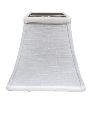 White linen 10 Inch Square Bell Candle Stick Clip On Lampshade 5x10x9