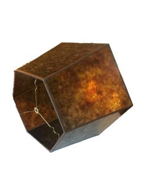 Amber Mica 16 Inch Hex Floor Lampshade 10.25x16x10