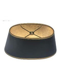 Black with Gold Shallow Oval 14 Inch Vintage Bouillotte Style Lampshade