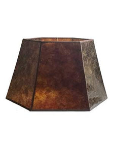 Amber Mica 16 Inch Hex Floor Lampshade 10.25x16x10