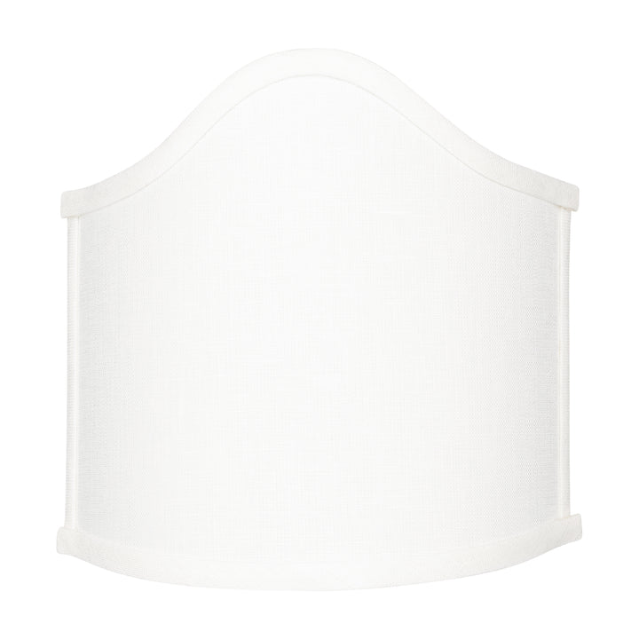 Wall Sconce Larger Shield Clip On Lamp Shade with Scalloped Design (White Linen)