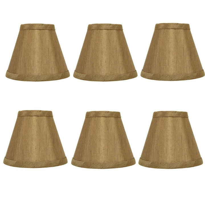 UpgradeLightsÌÎå«Ì´åÂ Tan Silk Chandelier Lamp Shade|  Set of Six Shades|  5 Inch Empire |  Clips Onto Bulb. (Tan Silk)