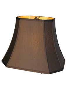 UpgradeLights 16 Inch Silk Shantung Black Lamp Shade Rectangle Cut Corner Gold Fabric Lining