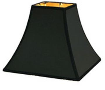 Black with Gold Silk 12 Inch Square Bell Lampshade Replacement