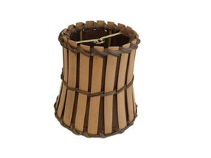 Upgradelights Bamboo Style Mini 4 Inch Clip on Chandelier Lamp Shade (2.5x4x4.25)