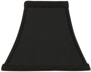 Black Silk with Gold 10 Inch Square Bell Candlestick Lampshade with Washer Fitter 5x10x9