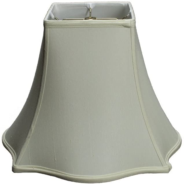 Eggshell Shantung Silk 14 Inch Pregnant Bell Lamp Shade with Matching Harp and Finial