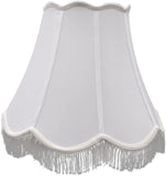 Silk Scalloped Bell 12 Inch Washer Lamp Shade with Fringe