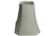 Eggshell Shantung Silk 18 Inch Rectangle Cut Corner Lamp Shade with Matching Harp and Finial