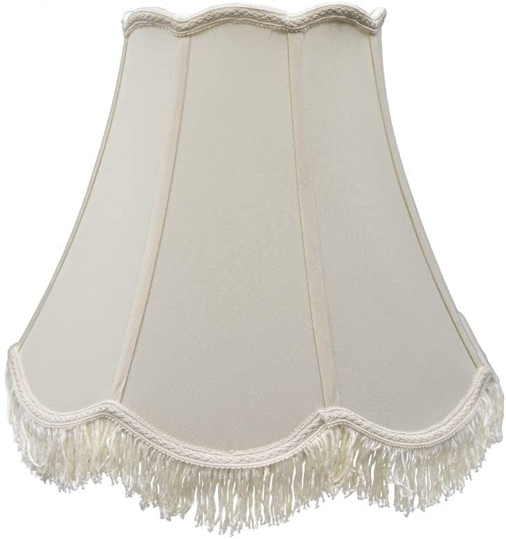 Silk Scalloped Bell 10 Inch Washer Lamp Shade with Fringe