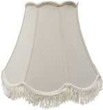 Silk Scalloped Bell 12 Inch Washer Lamp Shade with Fringe