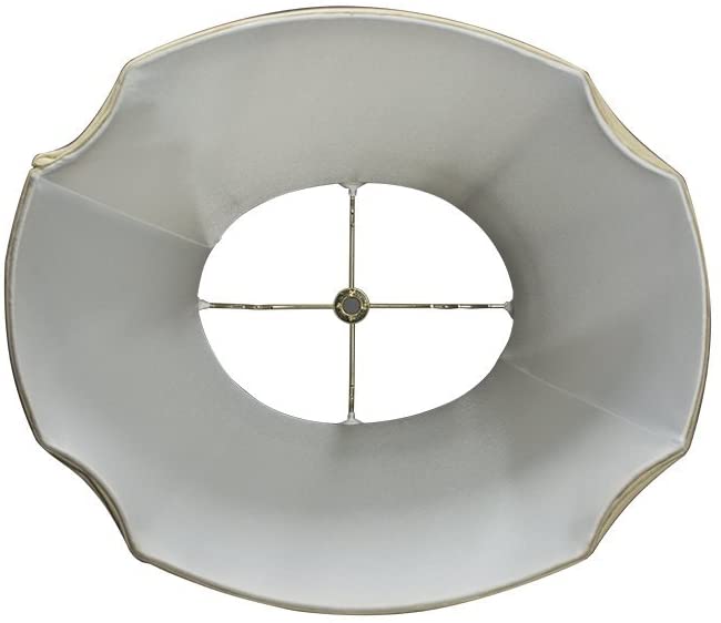 Eggshell Shantung Silk 17 Inch French Oval Lampshade with Matching Harp and Finial