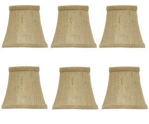 UpgradeLights 5 Inch Set of Six Natural Linen Bell Shade Chandelier Lamp Shade