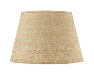 UpgradeLights Beige Burlap 14 Inch Retro Tapered Drum Lamp Shade Replacement