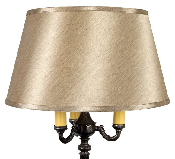 Upgradelights Tan Silk 19 Inch Barrel Drum Floor Lampshade Replacement