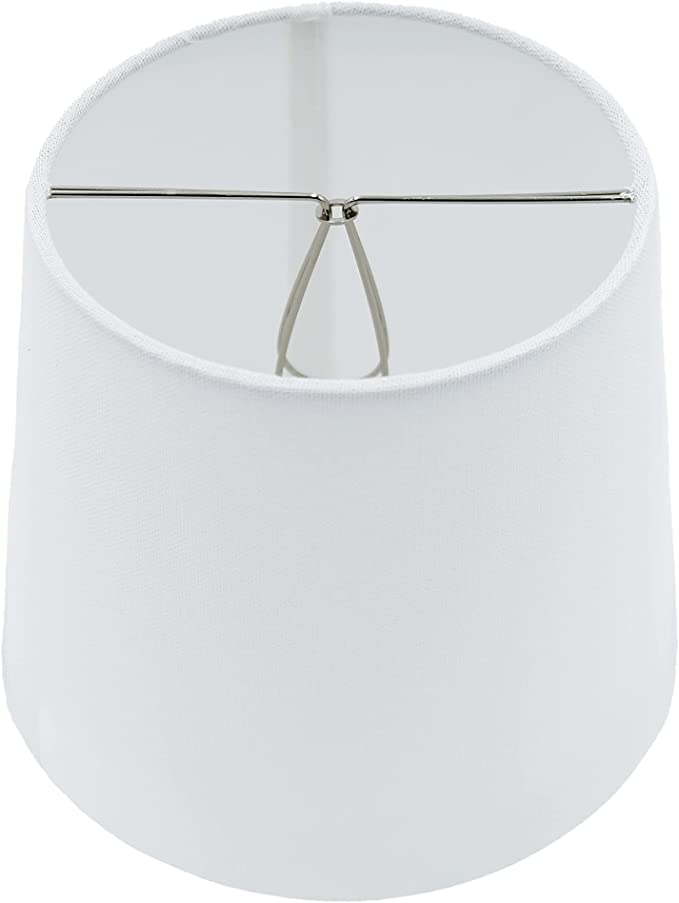 White Linen 4 Inch Clip on Drum Chandelier Lampshade