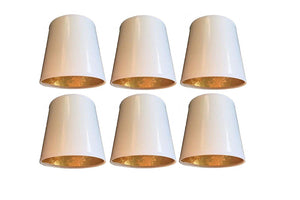 Upgradelights Set of Six White with Gold 5 Inch Clip On Chandelier Lampshades