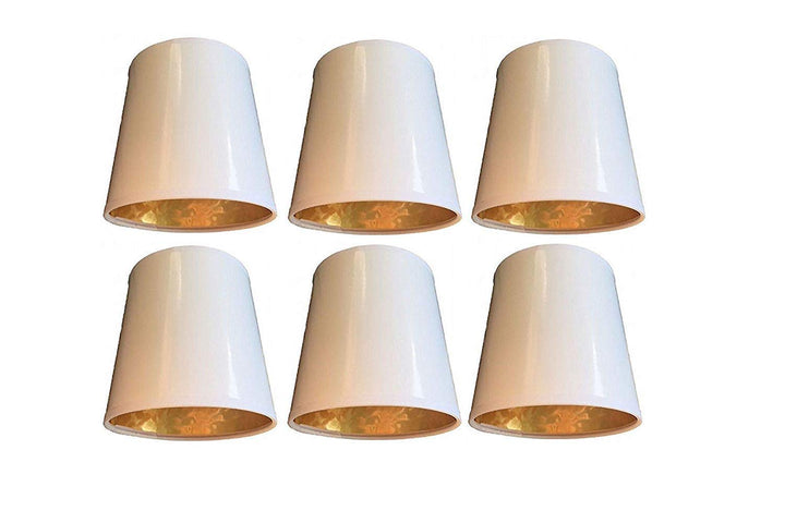 Upgradelights Set of 6 White with Gold 6 Inch Clip On Chandelier Lampshades