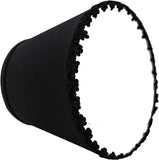 Black 10 Inch Empire Uno Lamp Shade with Black Embroidered Trim