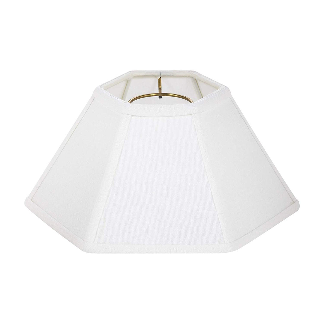 White Linen 10 Inch Hex Chimney Style Lampshade (4.5x10x5.5)