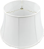 Shantung 19 Inch Modified Bell with Fringe Floor Lamp Shade (White)