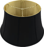 Shantung 19 Inch Modified Bell with Fringe Floor Lamp Shade (Black with Gold)