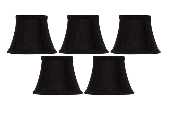 Upgradelights Set of 5 Bell Clip On 5 Inch Chandelier Lampshade Replacement (2.5 x 5 x 4)