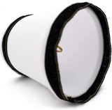 White with Black Trim 5 Inch Tapered Drum Clip On Chandelier Lamp Shade