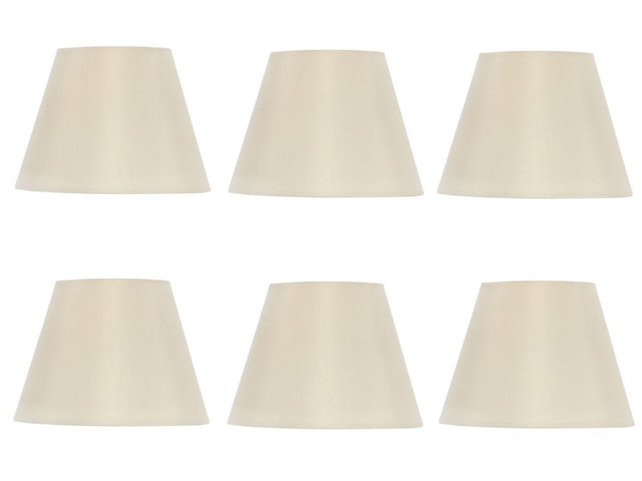 UpgradeLights Set of Six European Drum Chandelier Lamp Shade Silk Eggshell Color(Ui6)