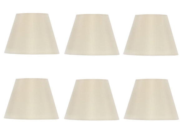 UpgradeLights Set of Six European Drum Chandelier Lamp Shade Silk Eggshell Color(Ui6)