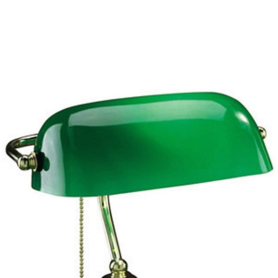 Upgradelights Green Glass Bankers Lamp Shade Replacement (Bulb Included)