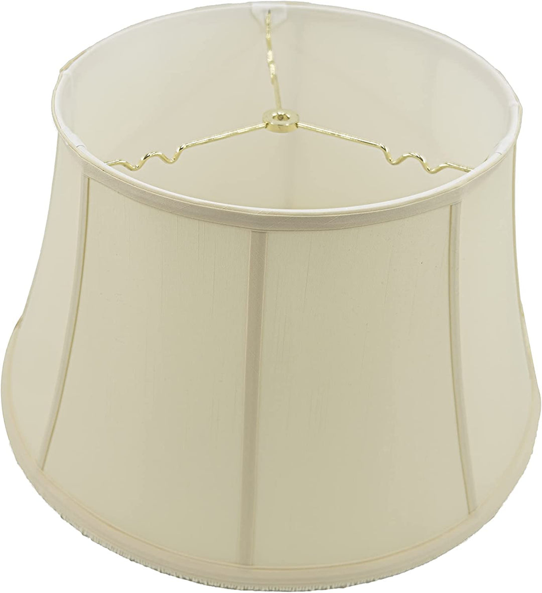 Shantung 19 Inch Modified Bell with Fringe Floor Lamp Shade (Eggshell)