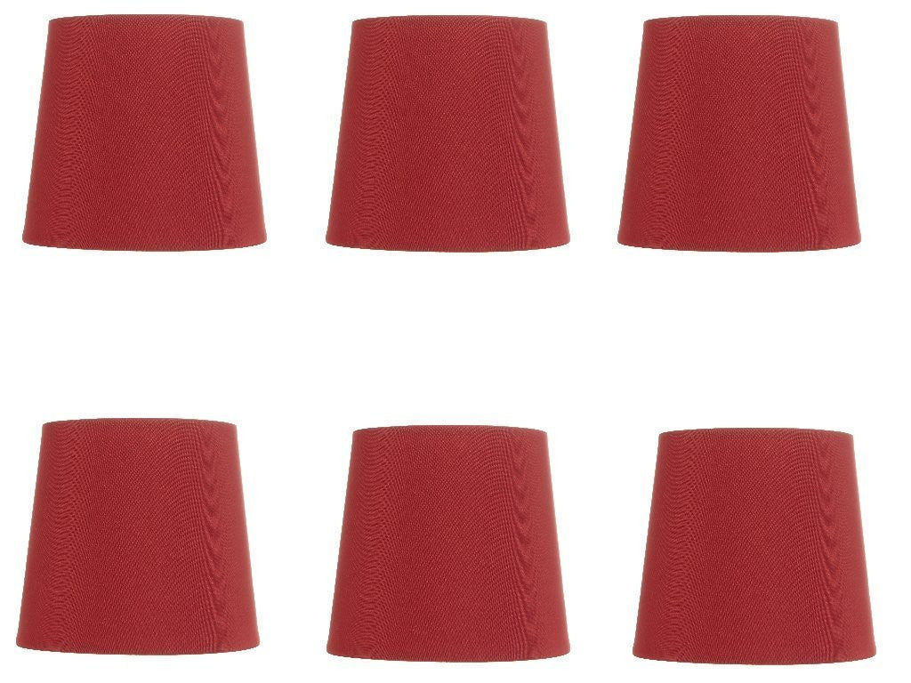 Upgradelights Crimson Red Five Inch Clip on Chandelier Lampshades (Set of 6)