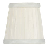 UpgradeLights White Eggshell Pleated Silk Clip On Chandelier Lamp Shade