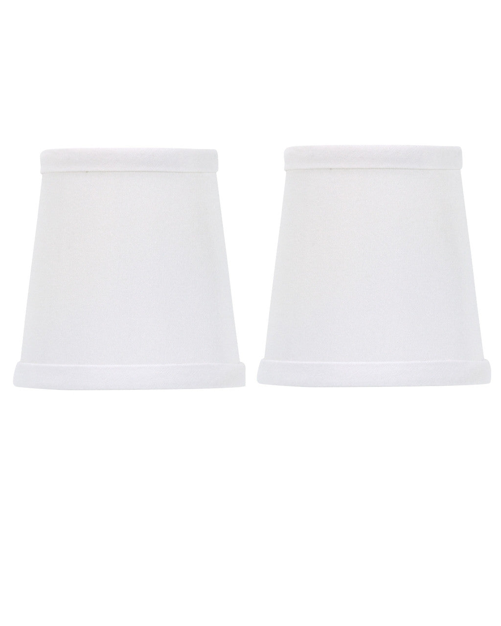 White 4 Inch Set of 2 Drum Chandelier Lamp Shades Clips Onto Bulb ...