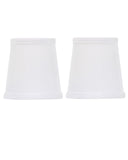 UpgradeLights White 4 Inch Set of 2 Drum Chandelier Lamp Shades Clips Onto Bulb