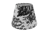 Black and White French Toile 10 Inch Empire Lamp Shade with Matching Harp and Finial