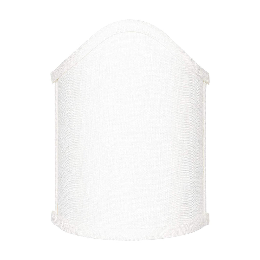 Scalloped Wall Sconce Shield Clip On Lamp Shade (White Linen)