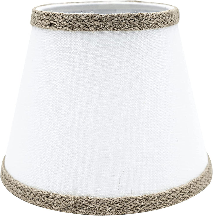 Off White Linen with Braided Burlap Trim 10 Inch Uno Lamp Shade
