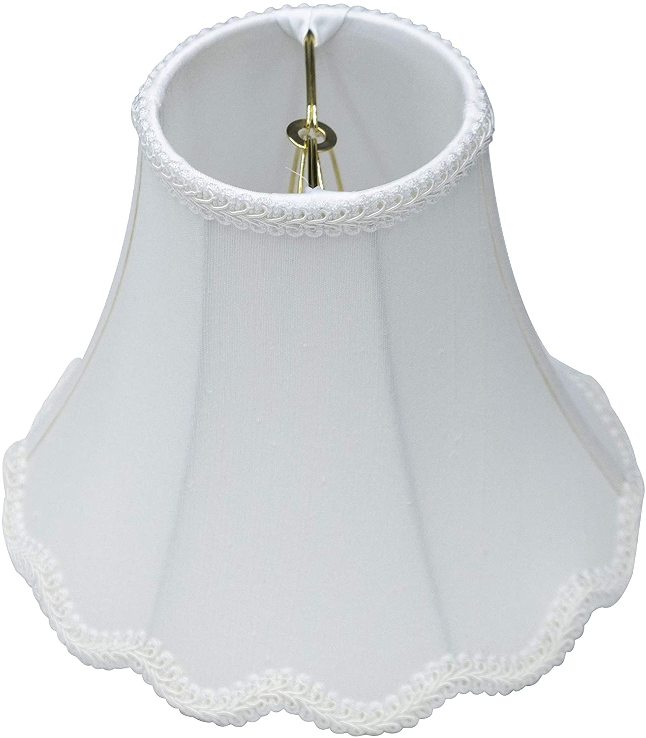 Eggshell Silk 8 Inch Scalloped Clip On Lamp Shade – UpgradeLights.com