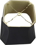 Black Silk Cut Corner Square Bell 16 Inch Lampshade with Matching Harp and Finial