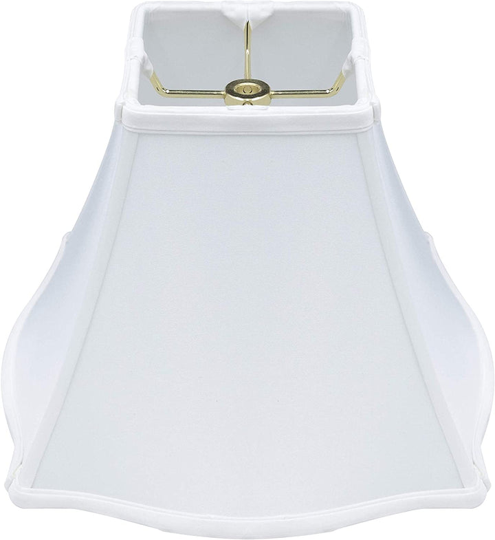 White Silk 12 Inch Pregnant Bell Lamp Shade with Matching Harp and Finial