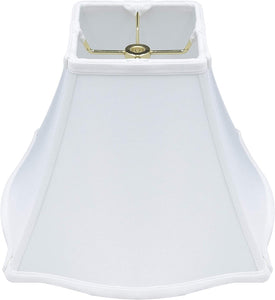 White Silk 12 Inch Pregnant Bell Lamp Shade with Matching Harp and Finial