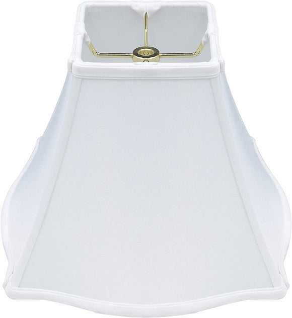 White Silk 12 Inch Pregnant Bell Lamp Shade with Matching Harp and Finial