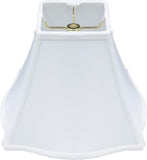 White Silk 12 Inch Pregnant Bell Lamp Shade with Matching Harp and Finial
