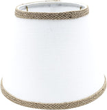 Off White Linen with Braided Burlap Trim 10 Inch Lamp Shade (Matching Harp and Finial)