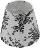 Black and White French Toile 8 Inch Empire Clip On Lamp Shade
